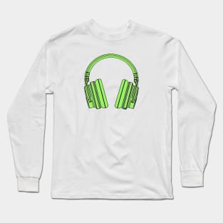 Green headphones Long Sleeve T-Shirt